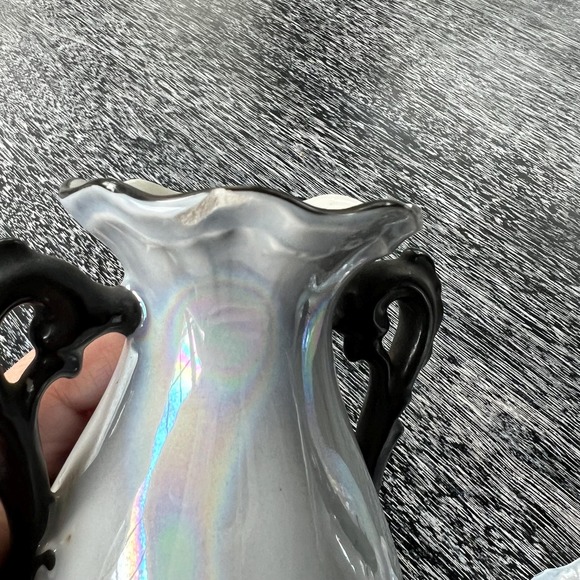 Pair of purple‎ and black luster vases made in Slovakia - Picture 3 of 8